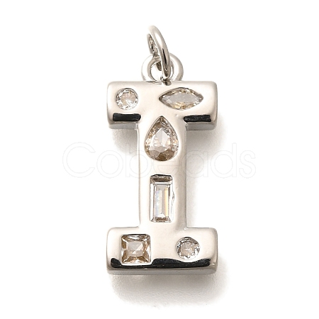 Brass Micro Pave Clear Cubic Zirconia Pendants KK-G521-01P-I-1