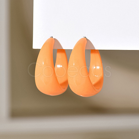 Acrylic C-Shape Stud Earrings FS-WG8BEC0-13-1