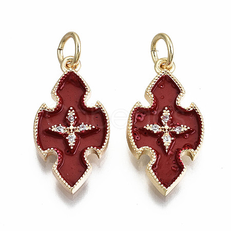 Brass Enamel Pendants KK-S356-199B-NF-1
