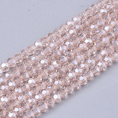 Electroplate Glass Beads Strands EGLA-T013-04I-1