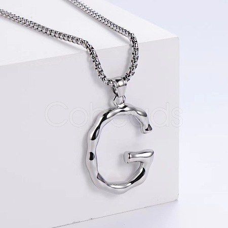 Minimalist chic collarbone necklace with 26 English letters design LW4134-33-1