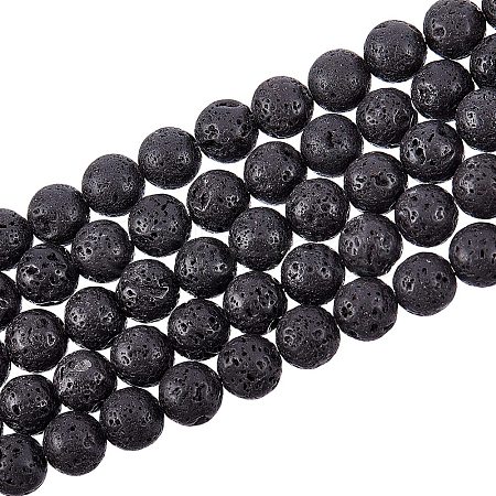 Synthetic Lava Rock Beads Strands G-S277-10mm-01-1