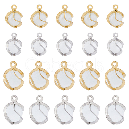 32Pcs 4 Style Cat Eye Pendants STAS-FH0002-01-1