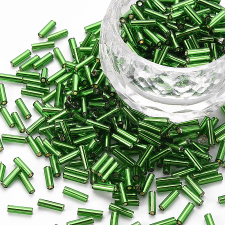 Plated Glass Bugle Beads X-SEED-S046-01B-27-1