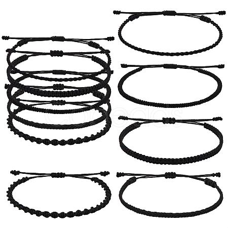 5Pcs 5 Style Nylon Thread Woven Braided Bracelets Set BJEW-SW00050-1