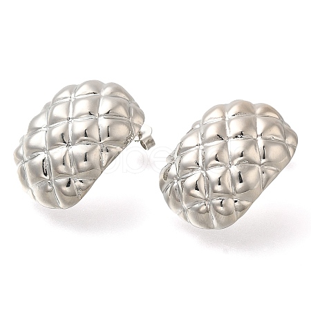 Rack Plating Rectangle Brass Stud Earrings EJEW-I310-06P-1