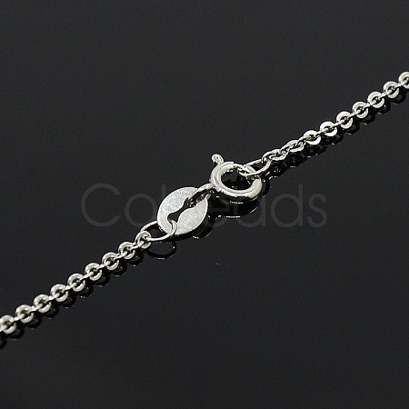 Anti-Tarnish Rhodium Plated 925 Sterling Silver Necklaces STER-M034-33B-1