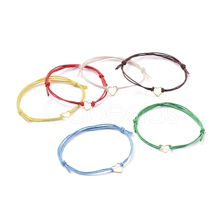Adjustable Waxed Cotton Cord Bracelets X-BJEW-JB05064-1