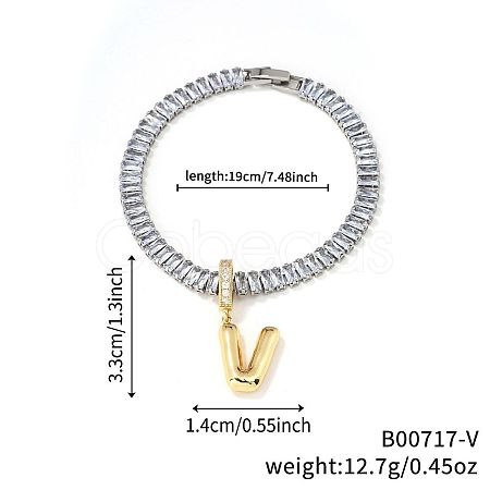 Fashionable Brass Charm Bracelets LI7211-22-1