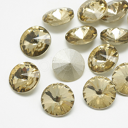 Pointed Back Glass Rhinestone Cabochons RGLA-T086-8mm-04-1
