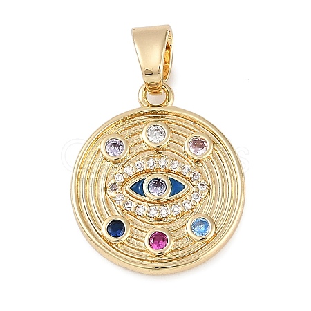 Brass Micro Pave Cubic Zirconia Pendants KK-Q005-03G-1