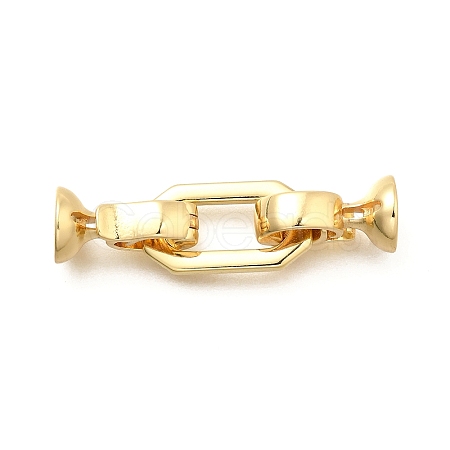 Rectangle Rack Plating Brass Fold Over Clasps KK-S508-16G-1