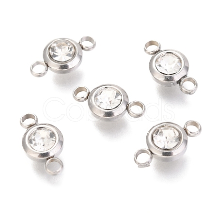 304 Stainless Steel Rhinestone Links Connectors STAS-P237-17P-11-1
