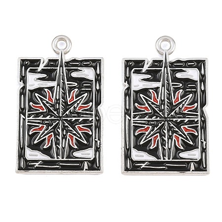Alloy with Black Enamel Pendants AL-CBA2919-02P-08-1
