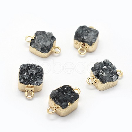 Natural Druzy Quartz Links connectors G-P396-11G-02-1
