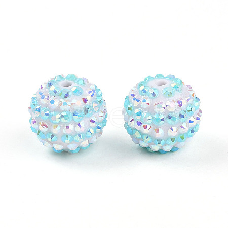 Stripe Pattern Resin AB Rhinestone Round Beads RESI-S313-18x20-15-1