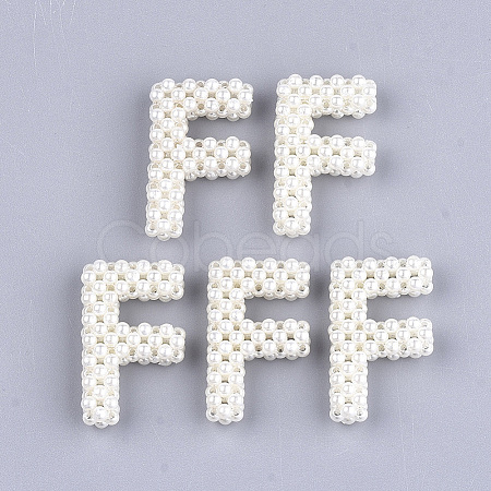 Handmade ABS Plastic Imitation Pearl Woven Beads FIND-T039-18-F-1