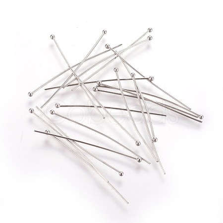 Tarnish Resistant 304 Stainless Steel Ball Head Pins X-STAS-R051-40mm-1