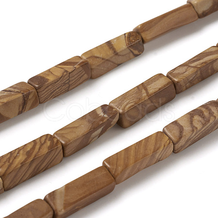 Natural Wood Lace Stone Beads Strands G-G837-09-1