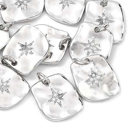 SHEGRACE Brass Micro Pave Clear Cubic Zirconia Pendants XGRQ2C849-404P-1