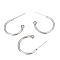 Tarnish Resistant 304 Stainless Steel Earring Hooks, Stainless Steel Color, 17x22x1.5mm, Pin: 1mm