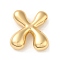 Brass Pendant, Real 18K Gold Plated, Letter X, 23x21x6.8mm, Hole: 2.6x2.1mm