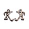 Gunmetal Plated Alloy Letter Pendants, Rack Plating, Cadmium Free & Lead Free, Letter.K, 14x10x2mm, Hole: 1.5mm