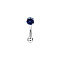 316 Surgical Stainless Steel Flat Round Cubic Zirconia Eyebrow Curved Barbell Rings, Cartilage Earrings, Stainless Steel Color, Prussian Blue, 8mm, Pin: 1.2mm