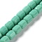 Opaque Glass Beads Strands, Faceted Barrel, Medium Aquamarine, 6.5~7x6mm, Hole: 1mm, about 78pcs/strand, 20.28~21.65 inch(51.5~55cm)