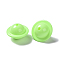 Baking Paint Acrylic Beads, 3D Universe Planet Beads, Light Green, 22x15mm, Hole: 2.8mm