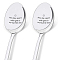 Stainless Steel Spoon, Letter Pattern, 196x32mm, 2pcs/set