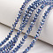 Electroplate Glass Beads Strands, Rondelle, Opaque Solid Color, AB Color Plated, Faceted, Steel Blue, 6x5mm, Hole: 1mm, about 84~85pcs/strand, 41.5~42cm