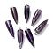 Natural Amethyst Pointed Pendants, with Platinum Brass Findings, Bullet, 32~35x10~11mm, Hole: 7X3mm