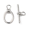 Brass Toggle Clasps, Oval, Real Platinum Plated, Oval: 19x10x3mm, Hole: 3.5x3mm, Bar: 20.5x8.5x3mm, Hole: 4x2.5mm