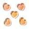 Transparent Resin Cabochons, with Glitter, Heart, Dark Orange, 18x19.5x6.5mm