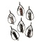 Natural Mixed Stone Double Terminal Pointed Faceted Bullet Big Pendants, Teardrop Charms with Rack Plating Red Copper Plated Brass Findings, 66~66.5x33~33.5x12~13mm, Hole: 9~9.5x7~8mm