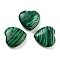 Heart Synthetic Malachite Worry Stone, Anxiety Healing Thumb Stone, 19.5~20.5x20~20.5x5.8~6.8mm