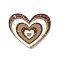 Transparent Plastic Pendants, Random Hole Left or Right, with Sequin, Heart, Sienna, 28.5x30x1.5mm, Hole: 1.5mm