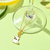 Alloy Enamel Rabbit Cup Pendant Decorations HJEW-JM01753-03-2