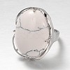Adjustable Oval Brass Natural  Howlite Wide Band Rings RJEW-L062-03B-2