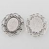 Tibetan Style Alloy Flower Tray Cabochon Settings TIBE-M021-08AS-2