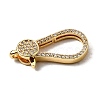 Brass Clear Cubic Zirconia Lobster Claw Clasps KK-Z078-47A-G-2