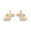 Brass Micro Pave Cubic Zirconia Letter Links ZIRC-I042-16G-L-2
