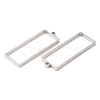 Non-Tarnish 304 Stainless Steel Open Back Bezel Rectangle Pendants STAS-Z040-06B-P-2