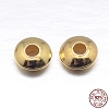 Real 18K Gold Plated Flat Round 925 Sterling Silver Spacer Beads X-STER-M101-12-5mm-1