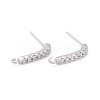Rack Plating Brass Micro Pave Cubic Zirconia Stud Earring Findings ZIRC-F126-04P-1