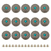 15Pcs 1-Hole Alloy & Plastic Beads Buttons BUTT-HY0001-11D-1