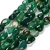 Natural Green Onyx Agate(Dyed & Heated) Beads Strands G-P568-C14-01-2