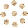 Rack Plating Brass Cubic Zirconia Beads ZIRC-NB0001-09-1