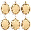 6Pcs 304 Stainless Steel Pendant Cabochon Settings STAS-BBC0004-68G-1